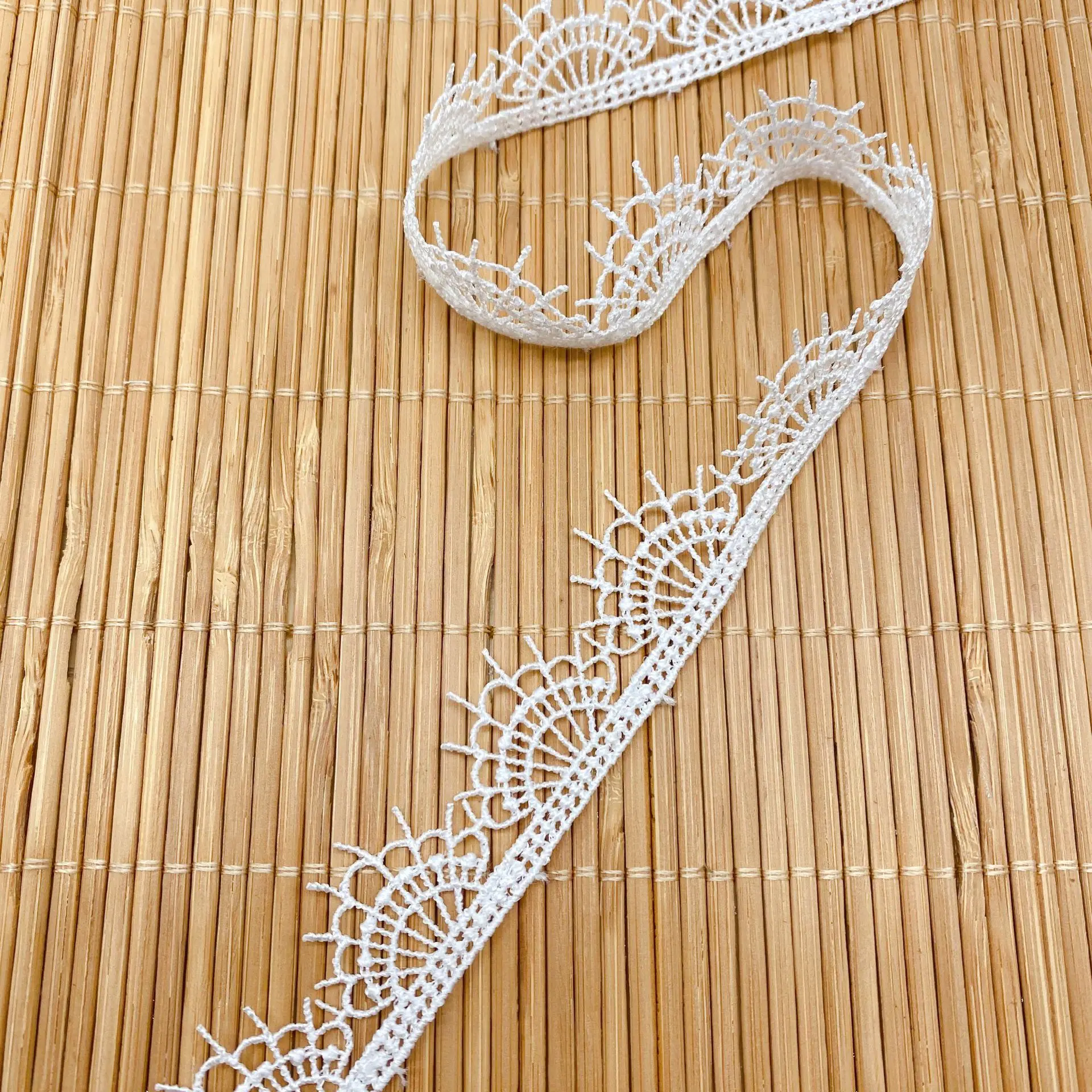 

1Yards Latest Best Selling Black White Lace Fabric Guipure 2cm Ribbon Trim Wedding Party Evening Dresses Sewing Accessories L64