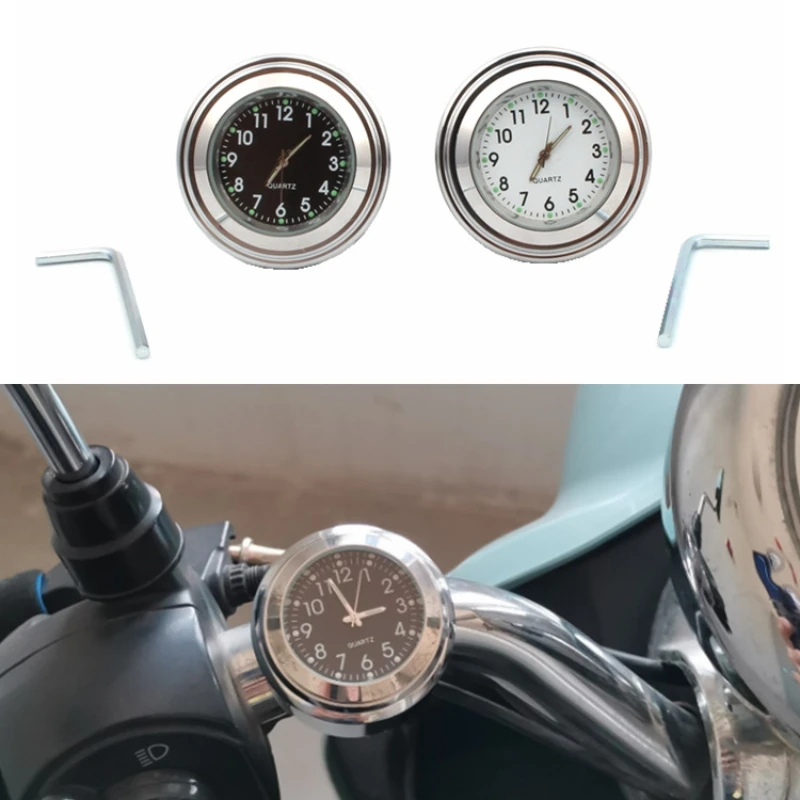 

Creative motorcycle carrying clock handle timetable thermometer personality modification parts 22-25mm handlebar general