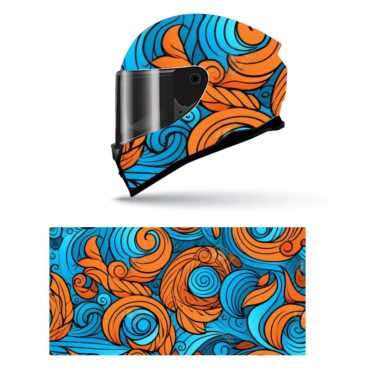Абстрактная наклейка для шлема пейсли батик виниловая декоративная на шлем езды
