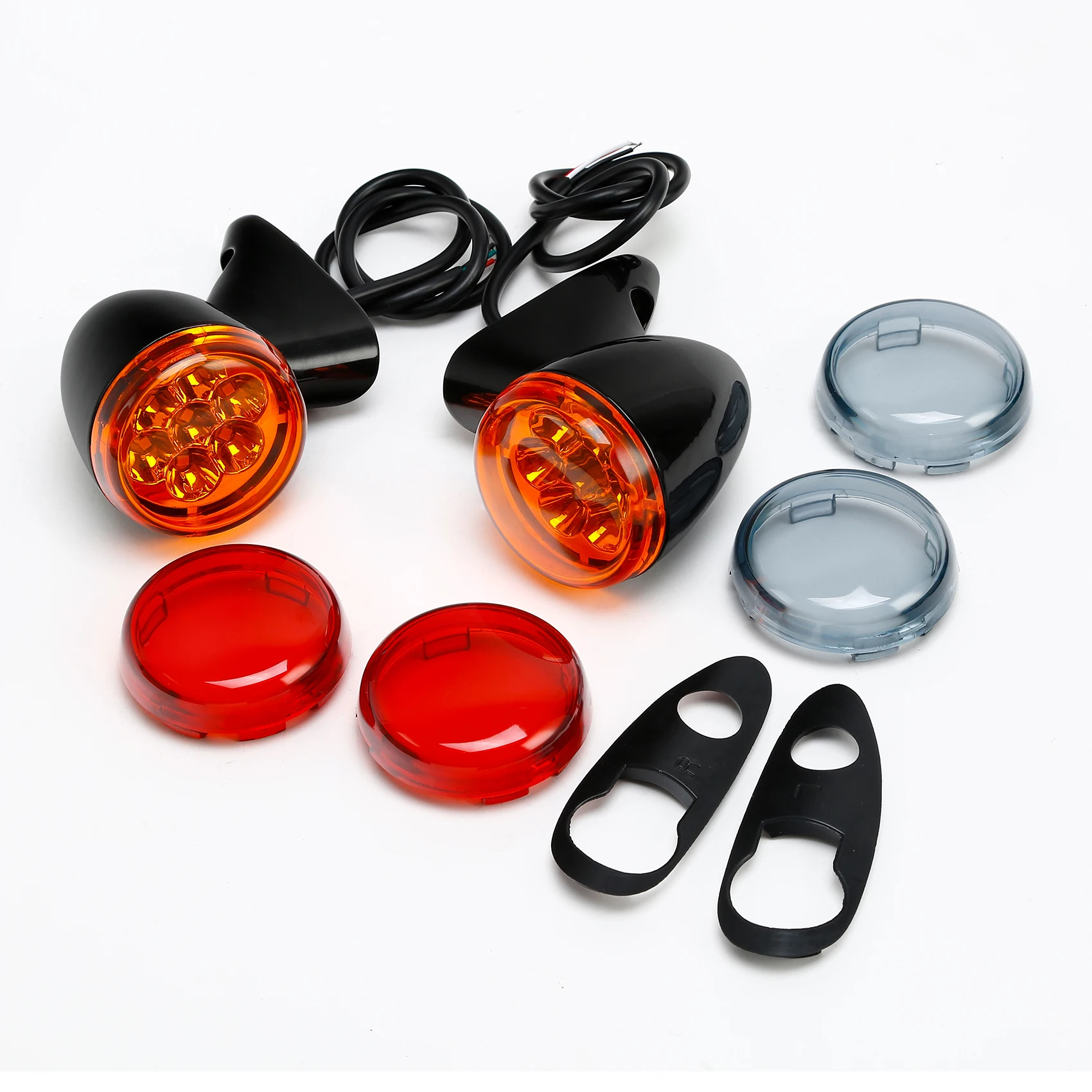 

Передние светодиодные указатели поворота мотоцикла, кронштейн, 4 провода для Harley Touring Road Glide FLTRX 2015-2024 2016 2017 2018 2019 2021