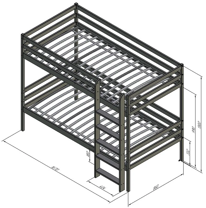 Кровать двухъярусная Можга Красная Звезда Р426| |