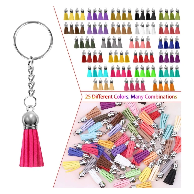 

400X брелок кисточки россыпью цветные кожаные подвески кисточки для DIY брелок рукоделие ювелирные изделия 25 цветов EachColor /4x