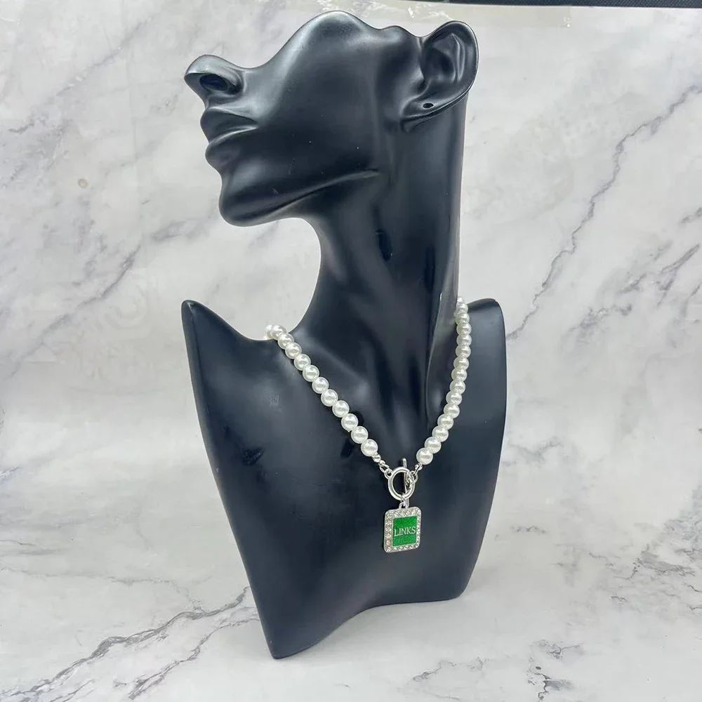 Прямая продажа колье с пряжкой OT 8 мм жемчужное греческое болельщика зеленые