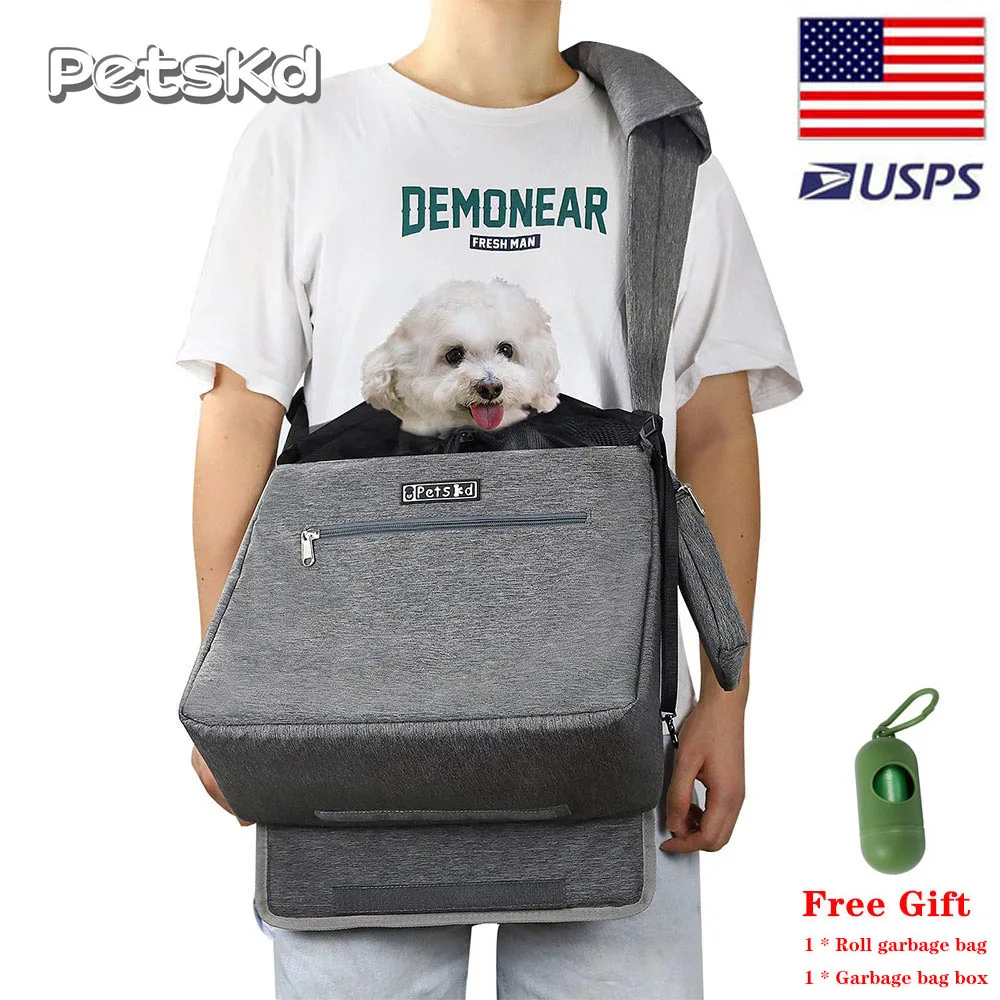 

Petskd Dog Sling Carrier Bag Soft-side One Shoulder Carrying Bag for Pet Dog Cat Breathable Backpack with Bottom Anti-collision