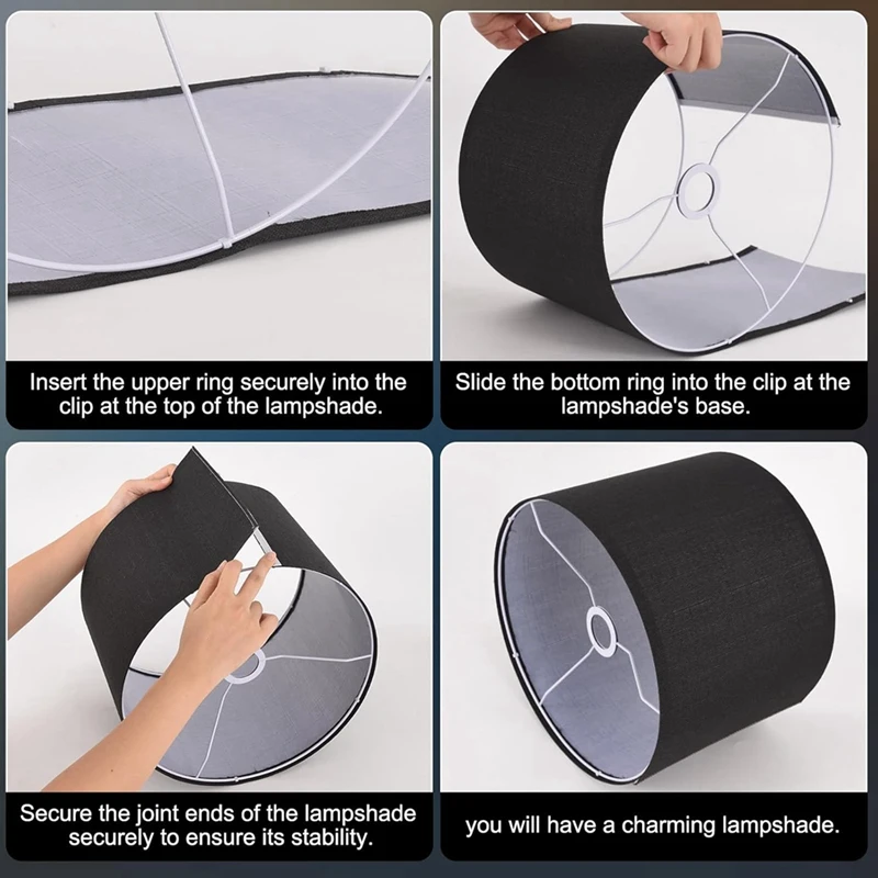 Черный абажур для лампы GTBL барабана 13 дюймов сверху снизу 10 высотой сменный