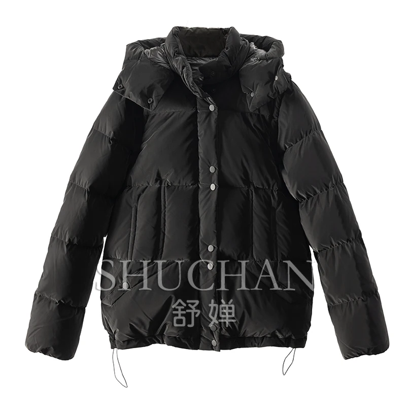 Роскошный пуховик с капюшоном и жилетом 90 для женщин плотный Abrigos Mujer Invierno 2024 Nuevos De