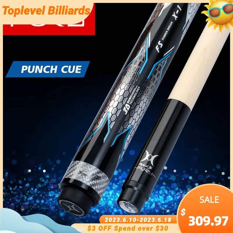 FURY FS-PB-X1Billiard Punch Cue 13mm Hell Fire Tip Carbon Fiber Technology Shaft Quick Joint High-end 3D Wrap Billar Break cue