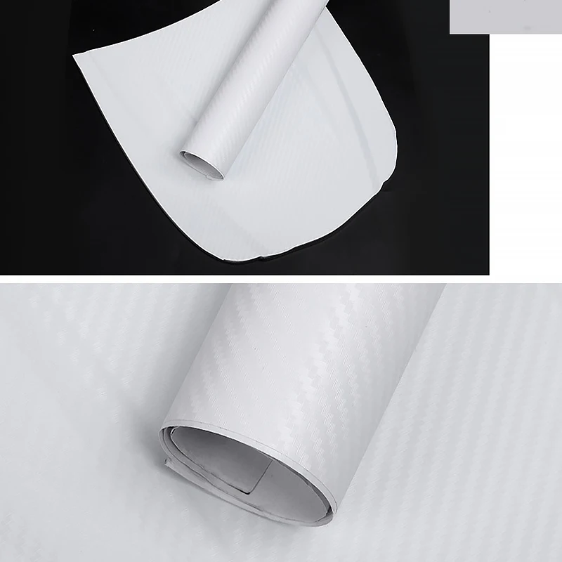 Белый 3D углеродное волокно 30 см x 150 автомобильная пленка виниловая наклейка