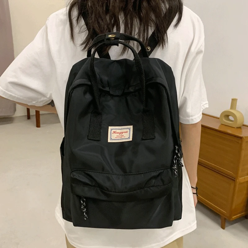 

Fashion New Women Backpacks Nylon Waterproof Schoolbag Laptop Bagpack Junior High School College University Bookbags For Girls