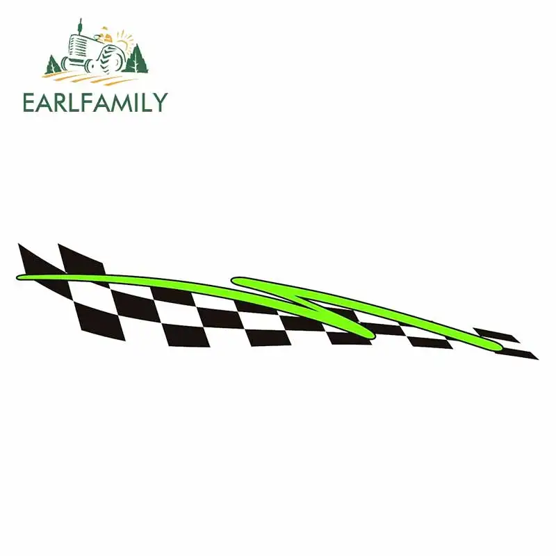 EARLFAMILY 13 см x 3 для черно-белой сетки зеленые линии правильные автомобильные