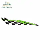 EARLFAMILY 13 см x 3 см для черно-белой сетки зеленые линии правильные автомобильные наклейки индивидуальные мотоциклетные наклейки багажник автомобиля Assessoires