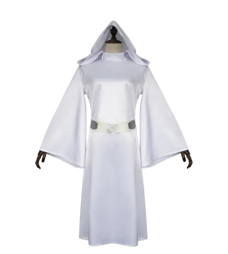 Белая принцесса Лея костюмы для косплея с поясом женский карнавальный костюм