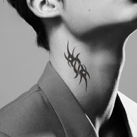watercolor dragon lotus tattoos stickers fake waterproof black totem tattoo temporary body art arm neck tatoos for women men