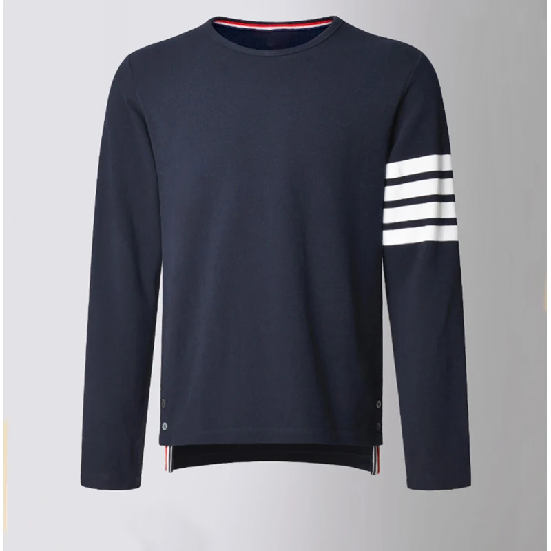 

TB THOM Men's T-shirts 2023 Spring Korean Fashion Brand Tops Classic Cotton Long Sleeve O-neck T Shirts Casual Sport TB Blouses