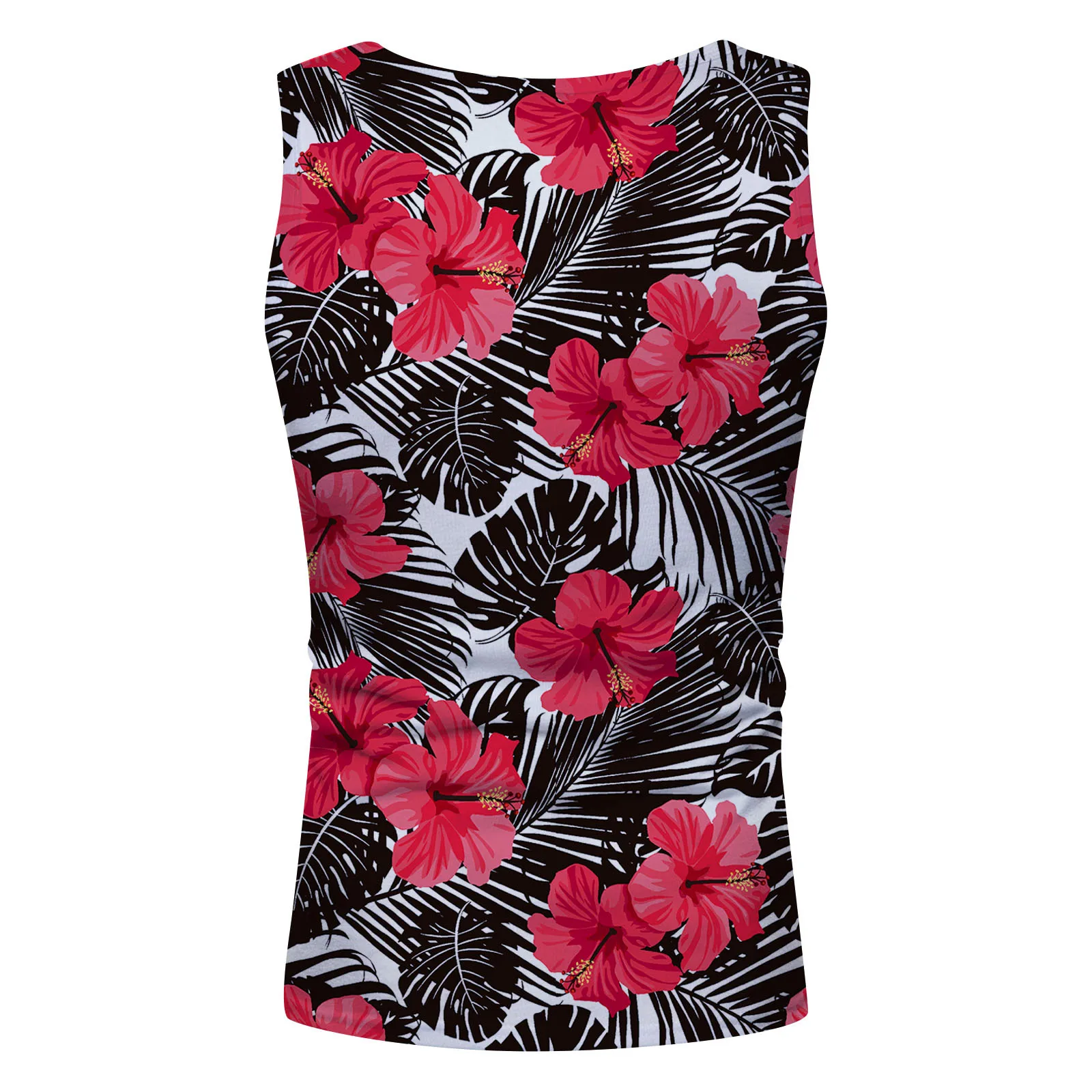 Мужская Гавайская майка Повседневная летняя рубашка с 3d принтом листьев