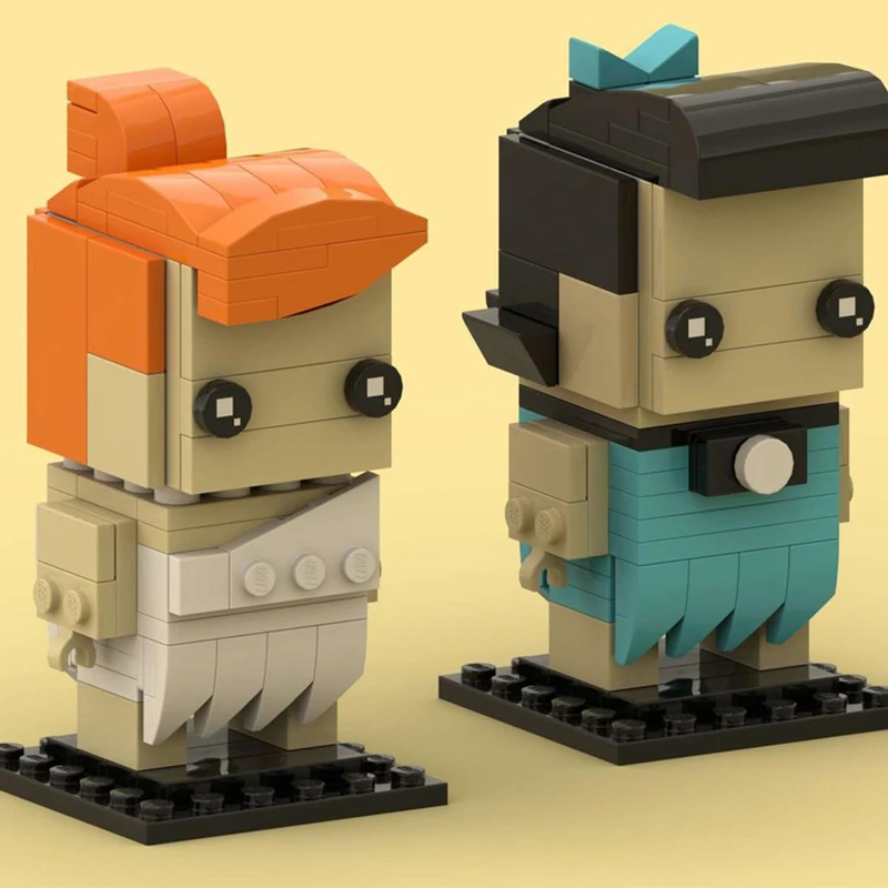 Набор из 204 деталей MOC Бетти и Вилма, 2 штуки, модель Brickheadz, строительные блоки, архитектурная игрушка, рождественские подарки, конструктор для детей (art.: 3920d8edfb175) - 3920d8edfb175