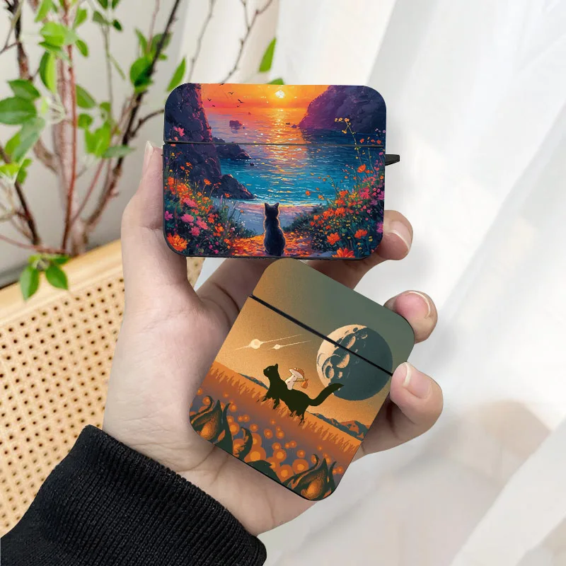 Чехол для AirPods с милым котом черный беспроводной чехол наушников Bluetooth Apple Airpods 1 2 3