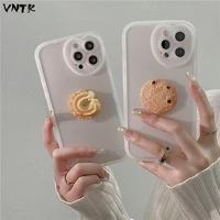 personality creative clear 3d delicacy food cookies female soft case for iphone 11 12 13 pro max xr x xs anti drop cover fundas