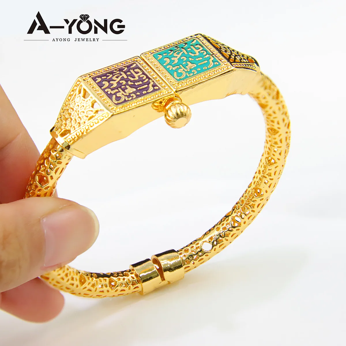 Браслеты-манжеты цвета Саудовского золота для женщин позолоченные 21 карат панк