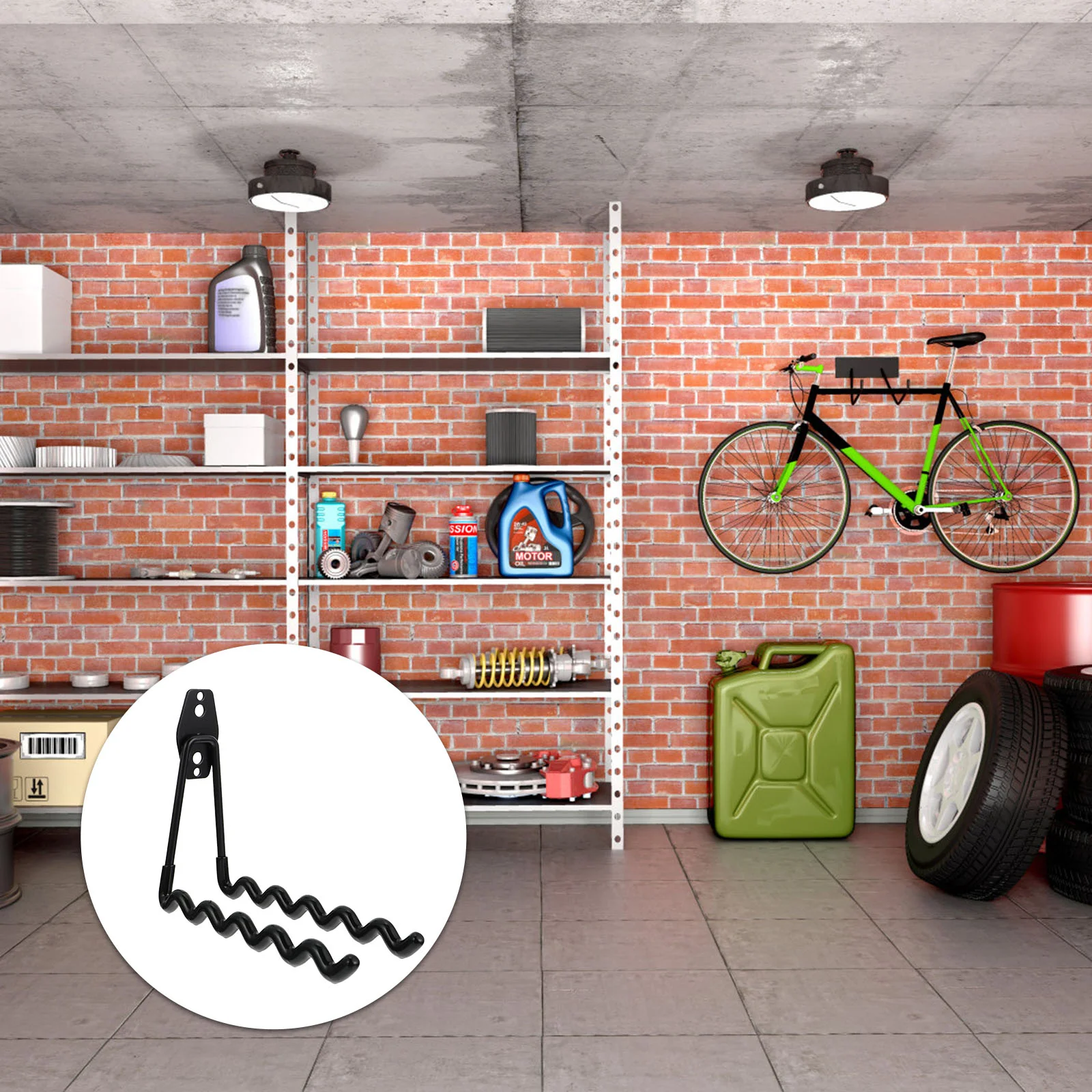 

2 Pcs Hook Iron Wavy Garage Wall Coat Hangers Bike Garden Storage Heavy Duty