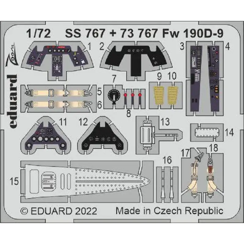 

Eduard EDUSS767 1/72 детали с гравировкой зума для модели IBG