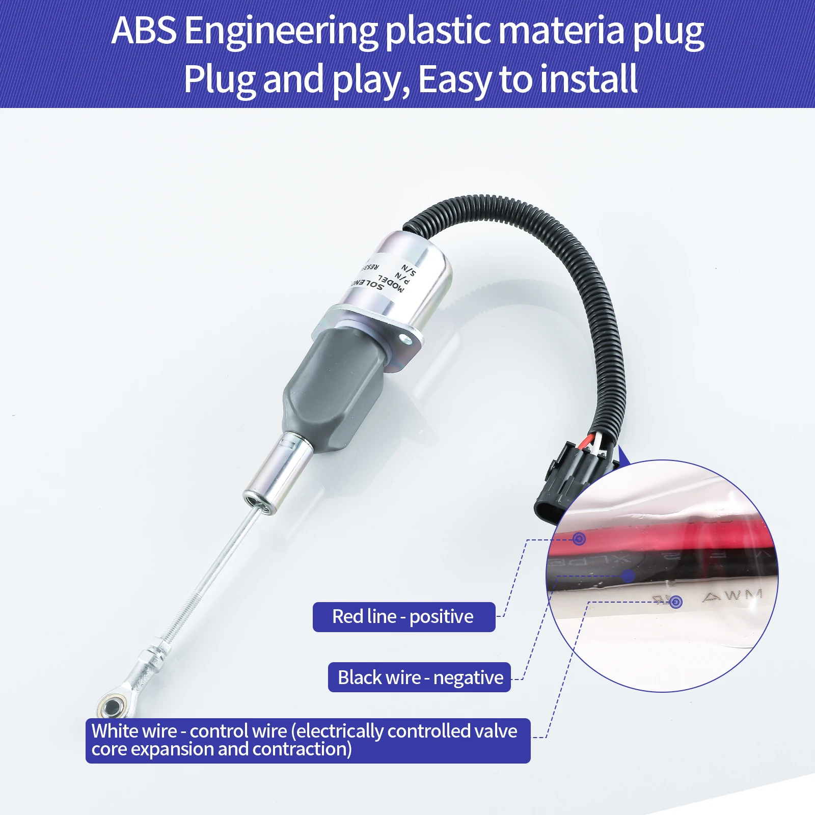 Соленоид отключения подачи топлива 12 В RE53507 для тракторов John Deere 2254 2256 2258 2264 2266 1450