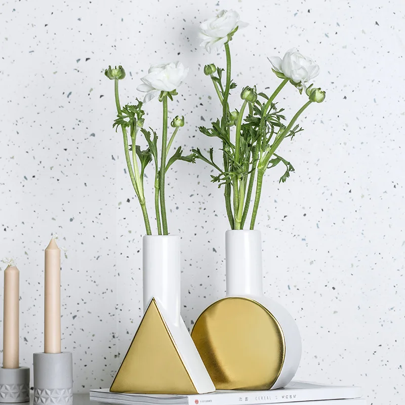 

Керамическая ваза в скандинавском стиле, минималистичное украшение для засушенных цветов, креативное художественное украшение для гостиной, телевизора, кабинета, рабочего стола