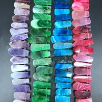 15 5strand top drilled dragon veins agates slice loose beadscolourful natural stone onxy slab pendant necklace jewelry making