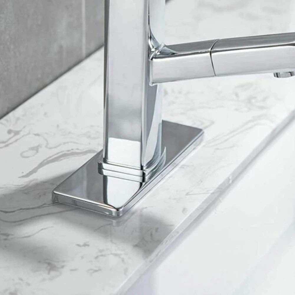 

Faucet Deck Plate Faucet Cover Plate Tap Cover 1 Pc Black/Gold/Silver For Most Single Hole Faucet Resist Scratches
