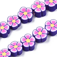 10 strands plum blossom polymer clay spacer loose beads for jewelry making diy bracelet accessories wholesale about 38pcsstrand
