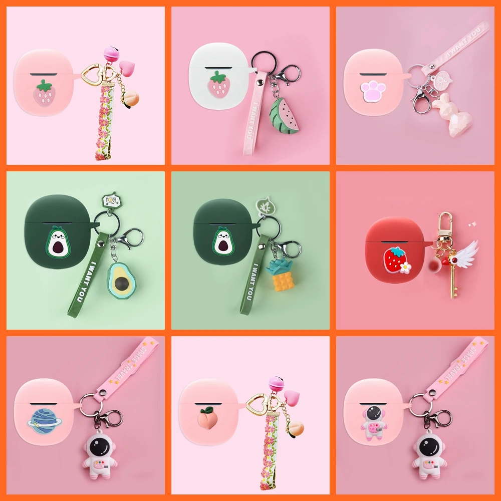 

Для Bose QuietComfort Earbuds II чехол мультяшный персик/авокадо чехол для наушников 2 милые животные силиконовые фонарики