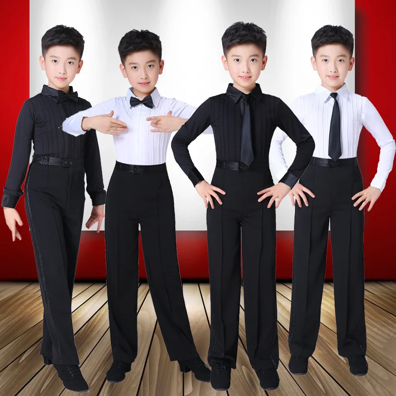 

ballroom boy Latin dancing tango desigual competition suit children's professional dance wear boy salsa shirt + pants