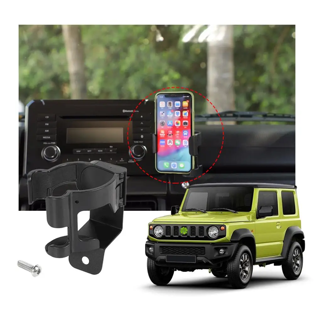 

Phone Holder Stand GPS Mount Bracket Water Cup Holder for Suzuki Jimny 2019 2020 2021 2022 2023 JB74 JB64 JB43 Car Accessory ABS