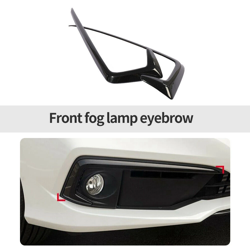 2 шт. глянцевые черные передние противотуманные светильник ры для Honda Civic 2019-2020 |