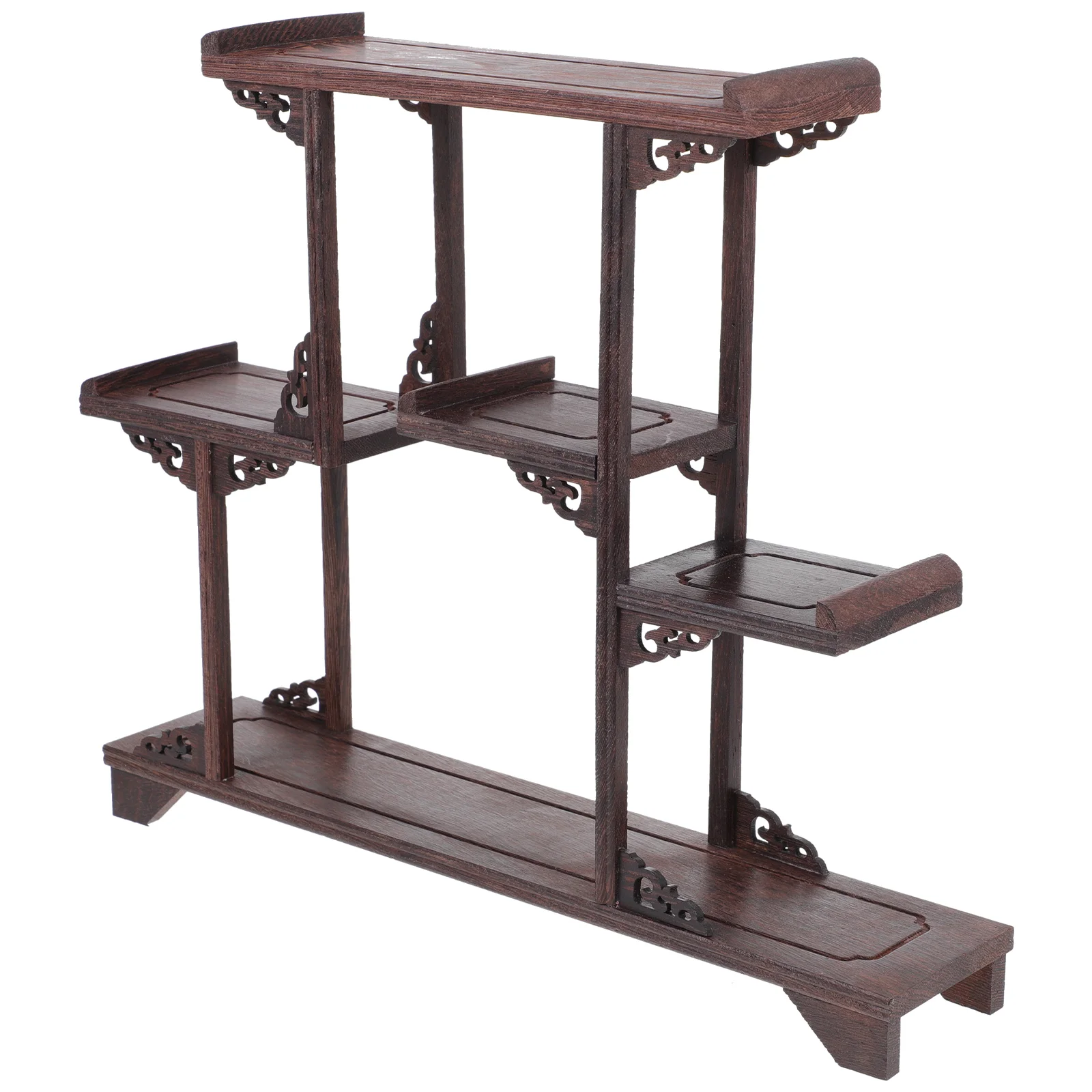 

Display Stand Delicate Shelf Adornment Retro Home Decor Rack Vintage Storage Decorative Wooden Stands