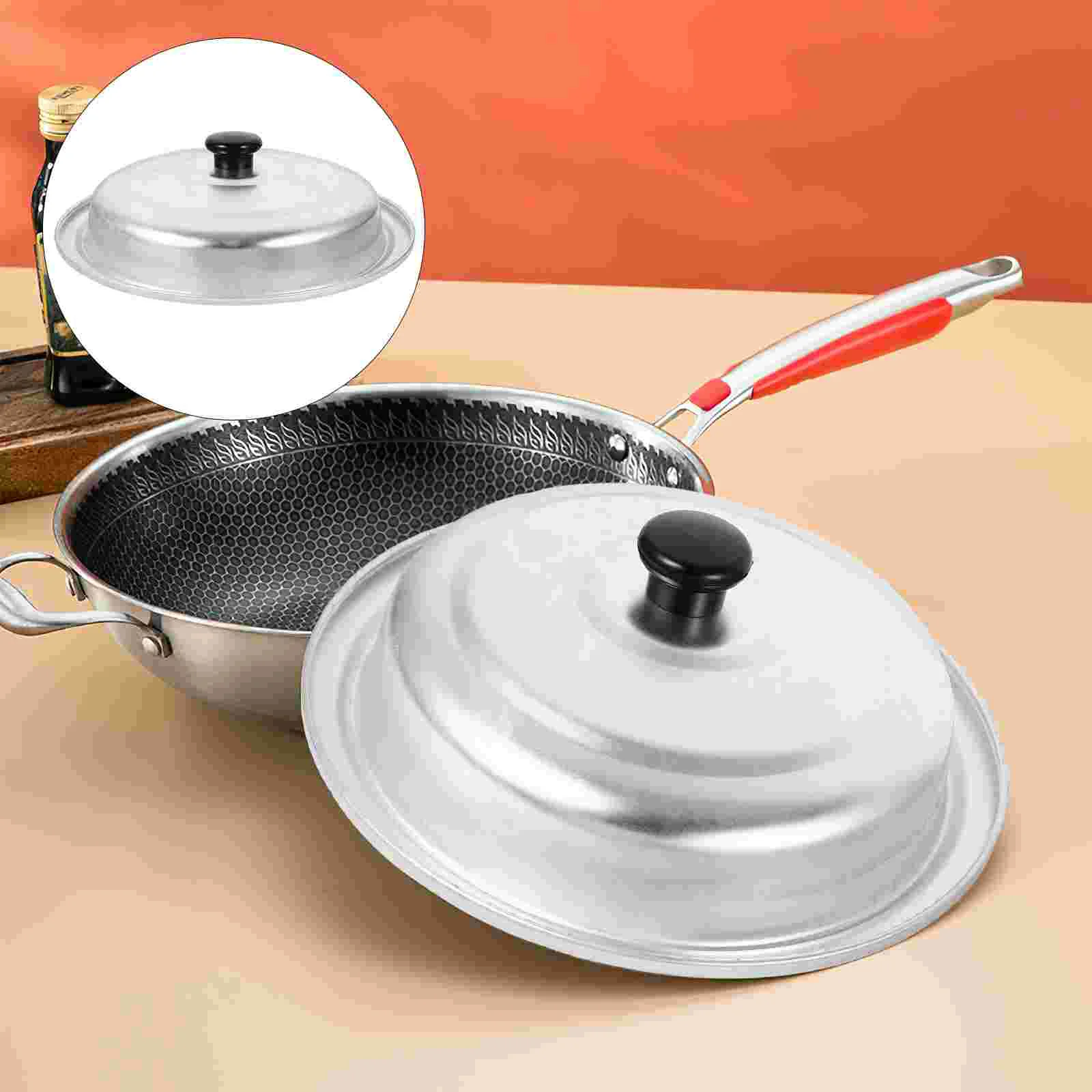 

Steamer Pan Stainless Steel Pot Lid Skillet Frying Aluminum Lids Replacement Kitchen