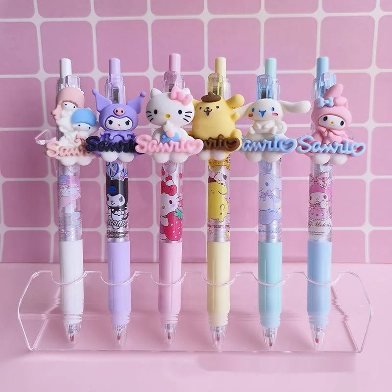 

6/30pcs Sanrio Cartoon Gel Pen Kuromi Melody Students Kawaii Writing Pens Iigen Black 0.5mm Office School Stationery Wholesale
