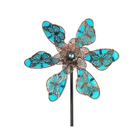fashion luminous butterfly plugin metal windmill crafts lawn ornaments for outdoor garden yard decoration 4 model