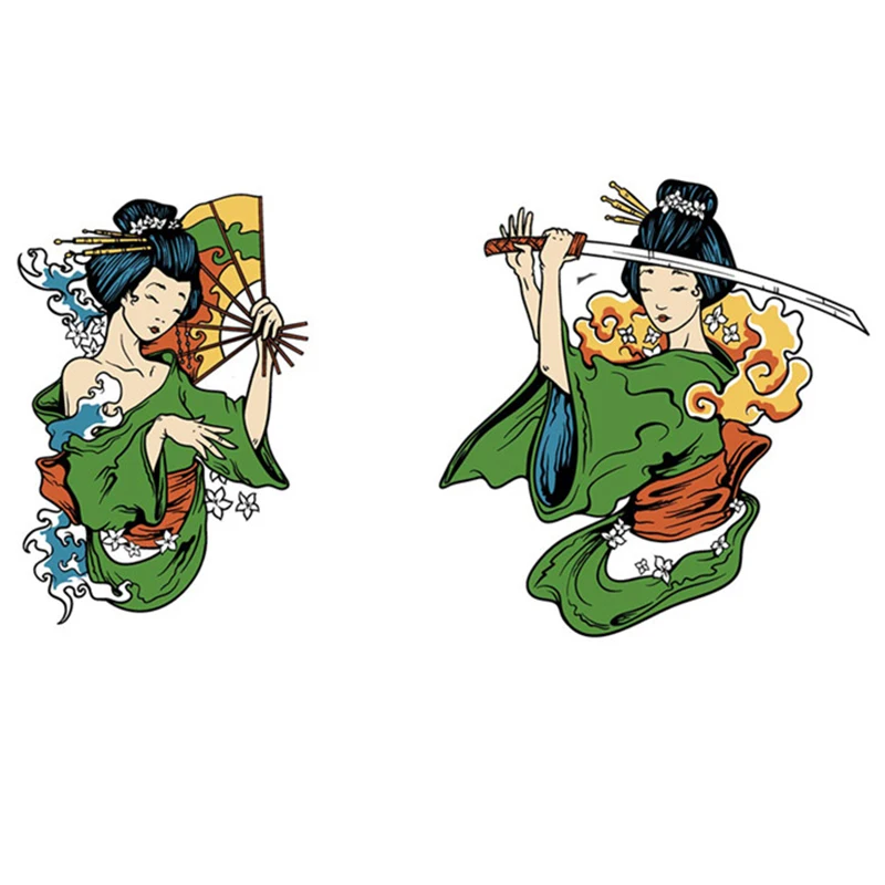 

JAPANESE GEISHA Car Stickers Personality Waterproof Decals Creative Scratch-Proof Car Window Door Protector Vinyl Decals