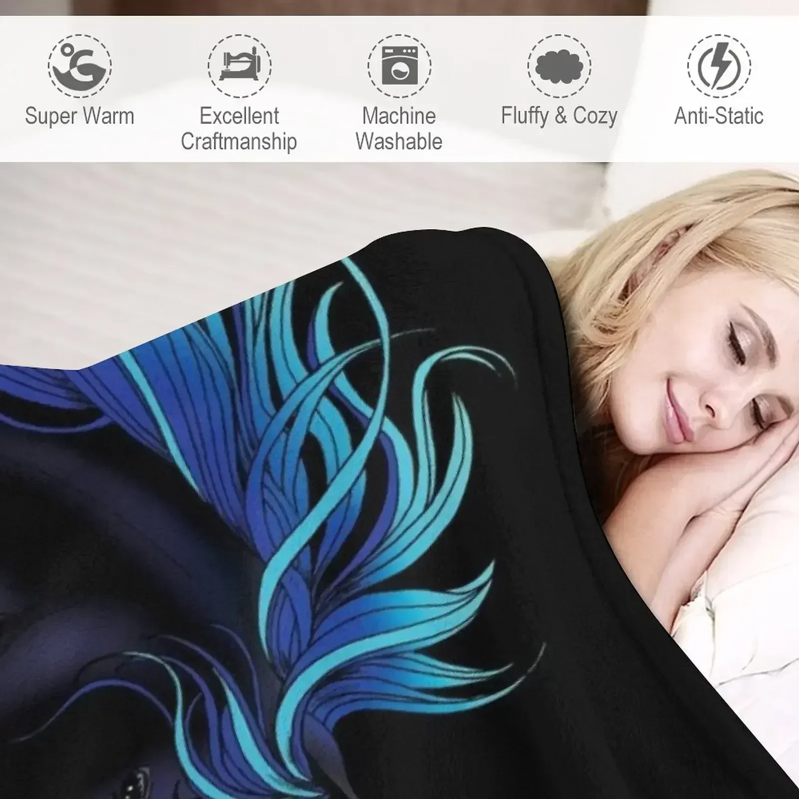 Черное одеяло с единорогом тонкие фланелевые ворсовые теплые зимние одеяла