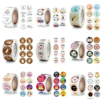 100500pcsset roll flowers thank you stickers birthday party supplies cartoon stickers holiday decorations alphabet gift series