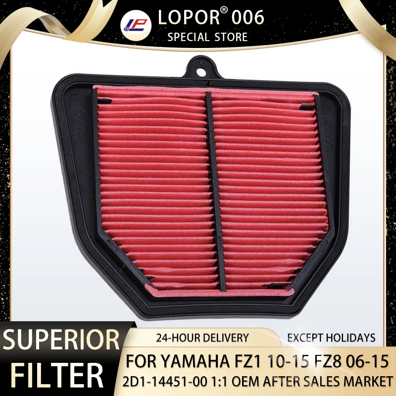 

Lopor Motorcycle Air Filter Intake Cleaner Element For Yamaha FZ8 FAZER 8 10-16 FZ1 FAZER 1 06-15 2D1-14451-00 FZ 1 / 8