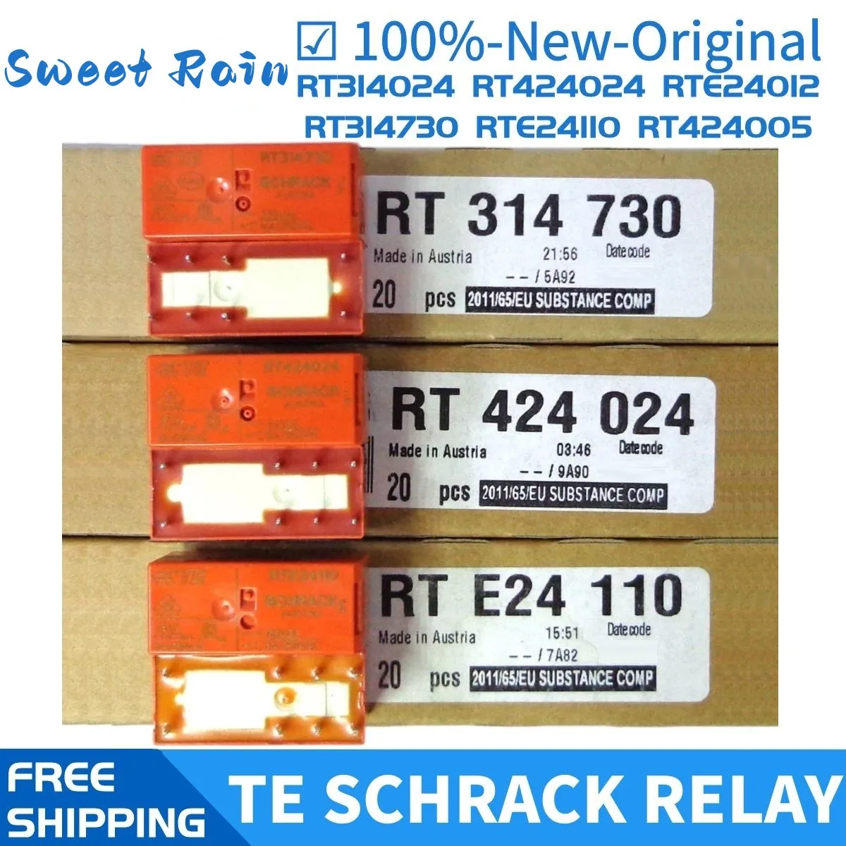 10 шт. для SCHRACK-TE Connectivity RT424024 RT314024 RT314730 RTE24048 RTE24012 RTE24024 RT424005 RTE24110 8-контактное реле, абсолютно новое и оригинальное