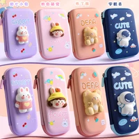 3d cartoon pencil case cute large capacity decompression stationery pencil box creative multi functional for girl waterproof