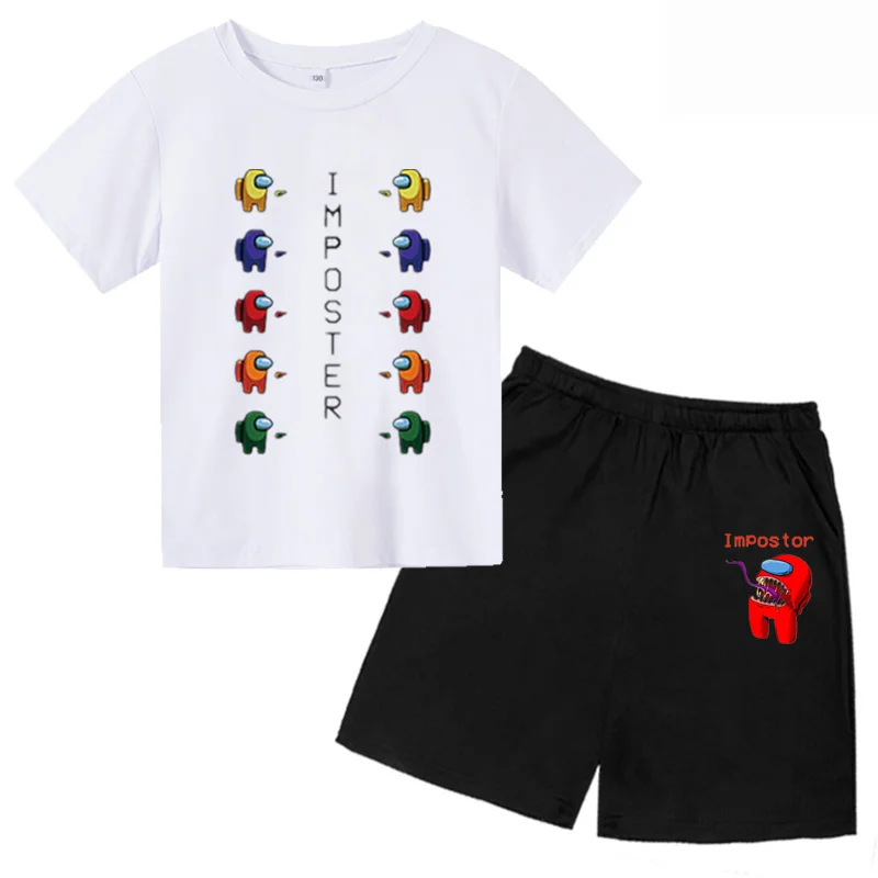 

2022 New Style Among Impostor Graphic Cotton Children T-shirt Summer short Sleeved Boy Girl Top Tees Cartoon Clothing Tshirt