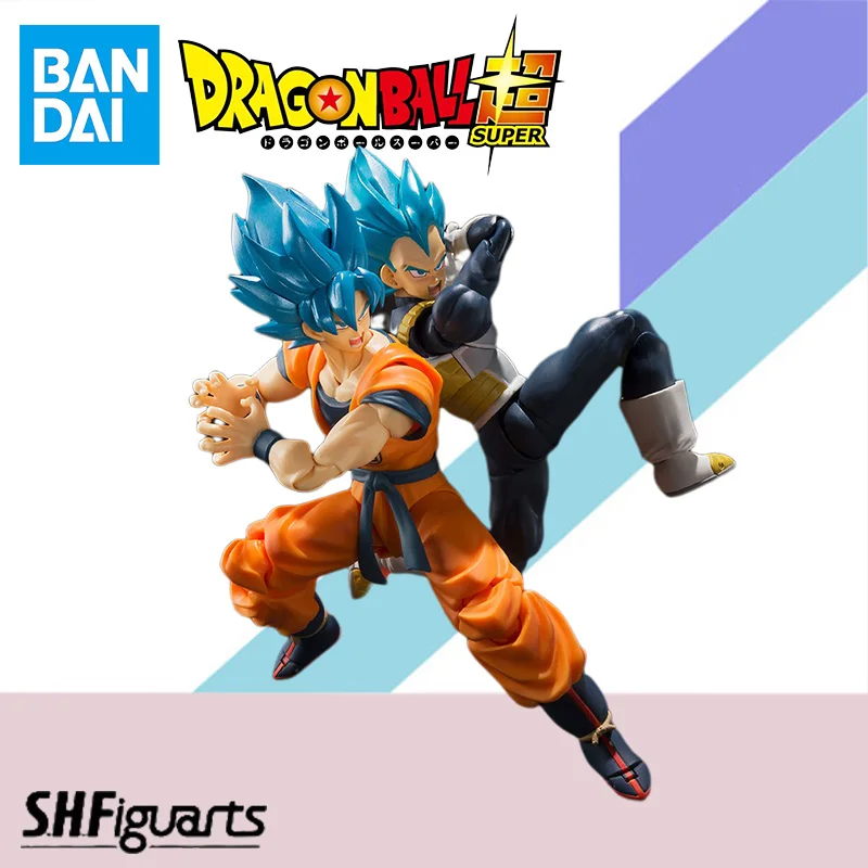 Bandai Original S.H.Figuarts SHF Dragon Ball SUPER Super Saiyan God GOKU VEGETA Anime Action Figure Finished Model Kit Toy Gift