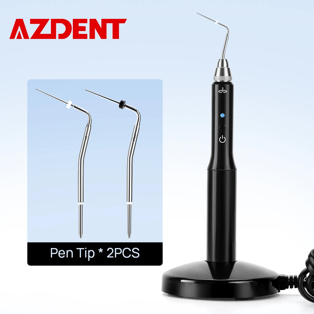 AZDENT Dental Cordless Gutta Percha Obturation System Endo Heated Pen 2 Tips Lab 3 Seconds Rapid Heating Endodontic Root Tools