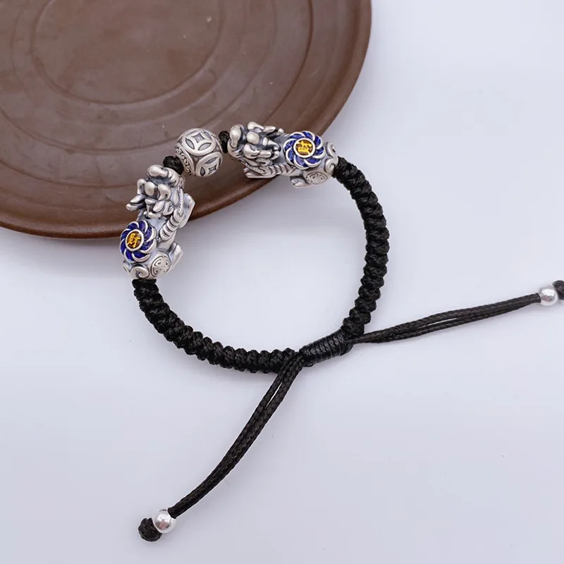 

Xiupi Five Emperors Money Bracelet Handwoven Ancient Method Hand Rope Birthday Gift for Men and Women