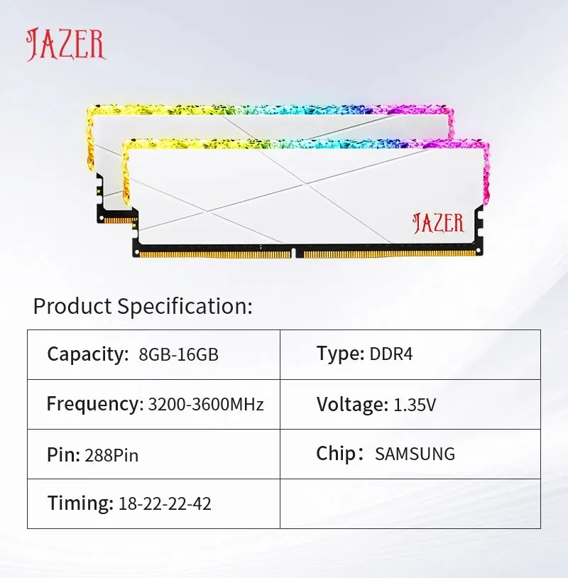 JAZER RGB ОЗУ DDR4 8 Гб 16 Гб Память DDR4 8 Гб X2 16 Гб X2 3200 МГц ...