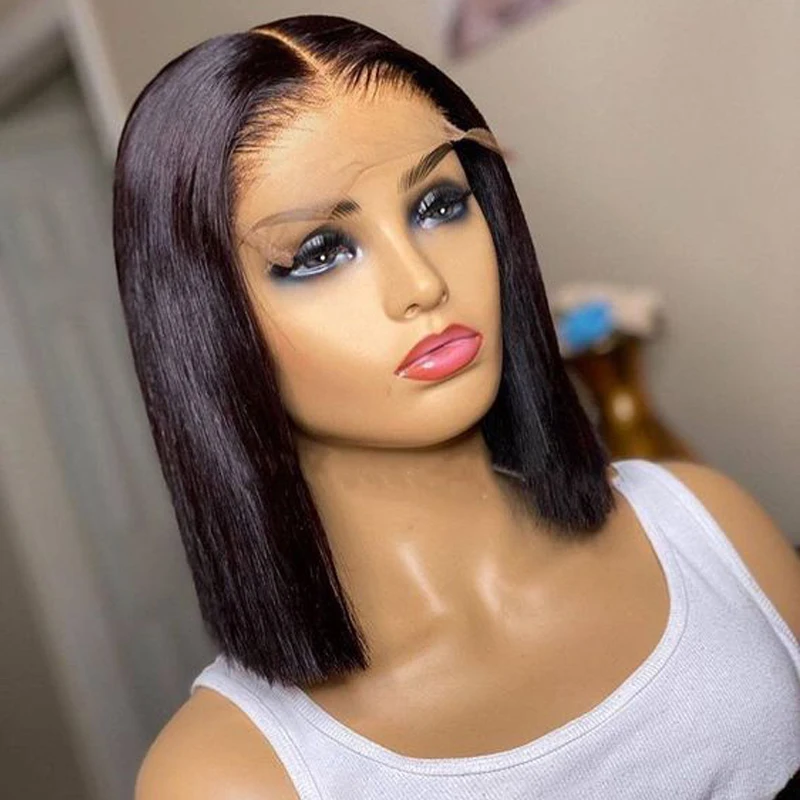 

T Part Lace Bob Wigs Human Hair Wig for Women Brazilian 13x1 Remy Hair Wig Pre Plucked Straight BOB Wigs Perruque Cheveux Humain